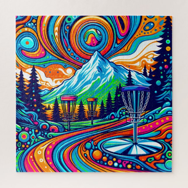 Psychedelic Disc Golf Course  Jigsaw Puzzle (Vertical)