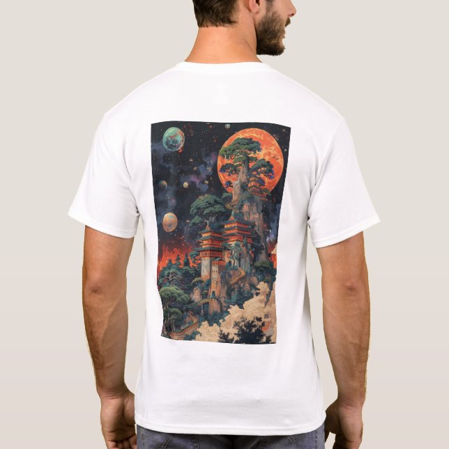 Psychedelic DMT Baobab Bonsai Ukiyo-e T-shirt (Back)