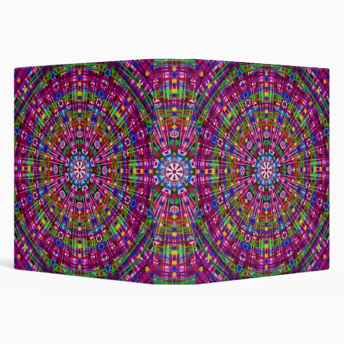 Psychedelic DMT Trip Mandala Kaleidoscope 3 Ring B 3 Ring Binder