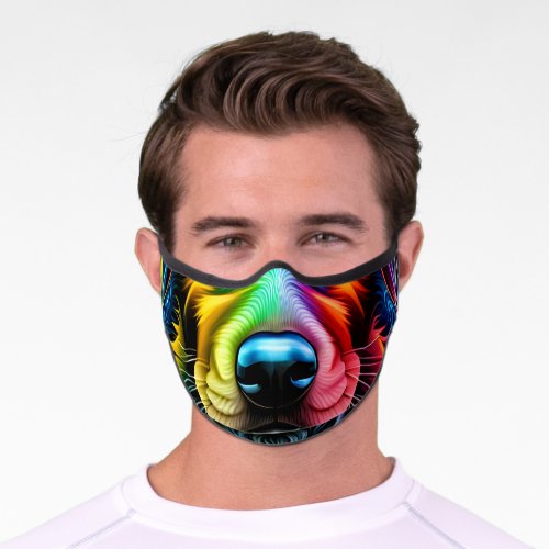 Psychedelic Dog Snout Premium Face Mask