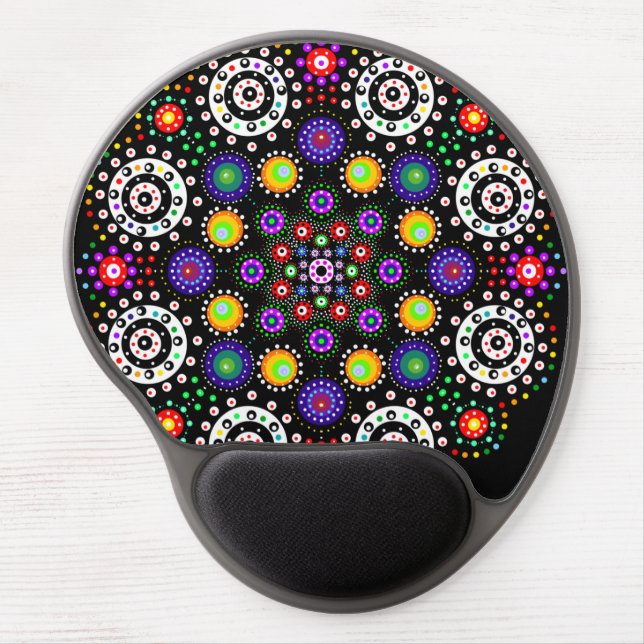 Psychedelic Dot Mandala    Gel Mouse Pad (Front)