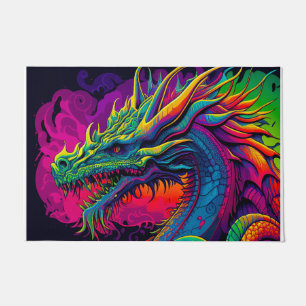 Psychedelic Dragon Design Doormat