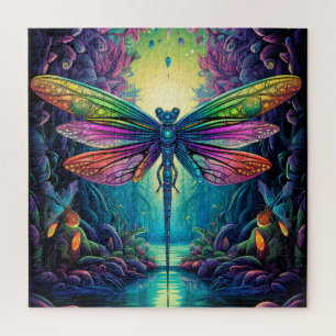 Psychedelic Dragonfly #1 Jigsaw Puzzle
