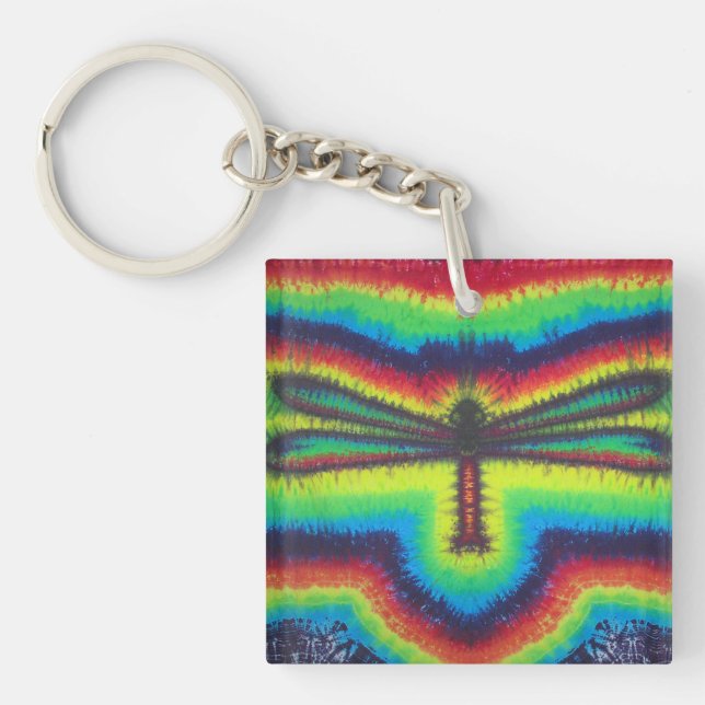 Psychedelic Dragonfly Keychain (Front)