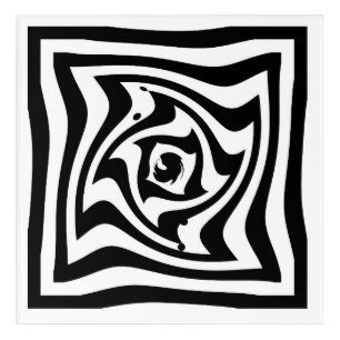 Psychedelic drawing with optical illusion effect acrylic print