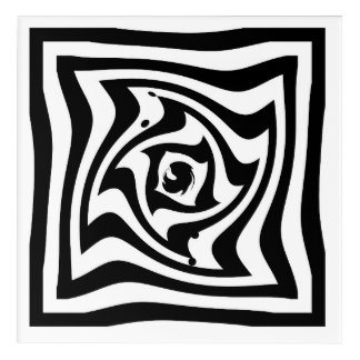 Psychedelic drawing with optical illusion effect acrylic print