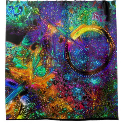 Psychedelic dream _ Motocross Racer Shower Curtain
