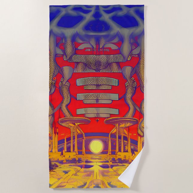Psychedelic Dreamland Beach Towel (Front)