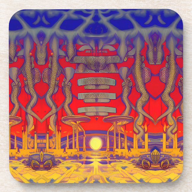 Psychedelic Dreamland Beverage Coaster (Front)