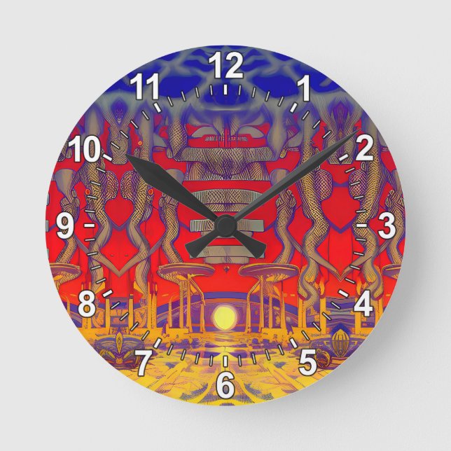 Psychedelic Dreamland Round Clock (Front)
