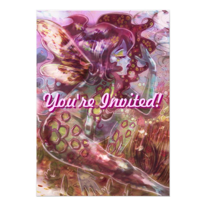 Psychedelic Earth Faerie Invitation