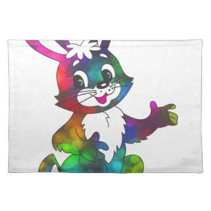 psychedelic easter bunny placemat