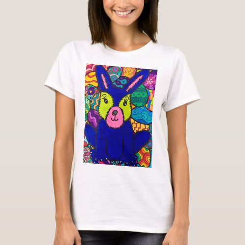 Psychedelic Easter Bunny with nose ring T_Shirt