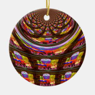 Psychedelic Easter Kaleidoscope Art Print Ceramic Ornament