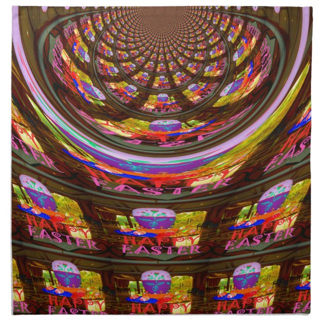 Psychedelic Easter Kaleidoscope Art Print Cloth Napkin (Front)