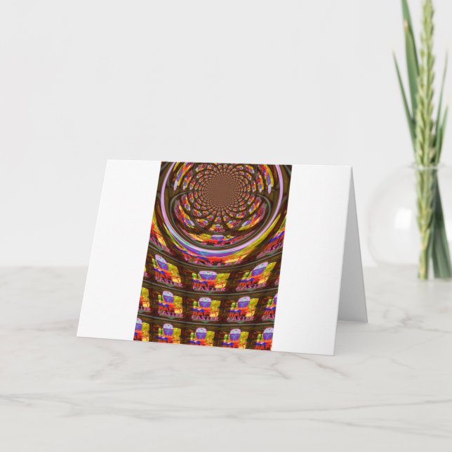 Psychedelic Easter Kaleidoscope Art Print Holiday Card (Front)