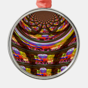 Psychedelic Easter Kaleidoscope Art Print Metal Ornament