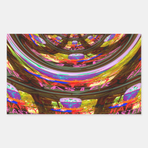 Psychedelic Easter Kaleidoscope Art Print Rectangular Sticker