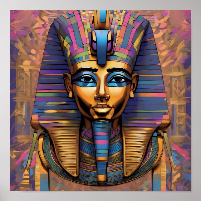 Psychedelic Egyptian King Art Poster (Front)
