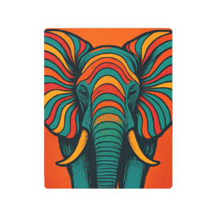Psychedelic Elephant Metal Print
