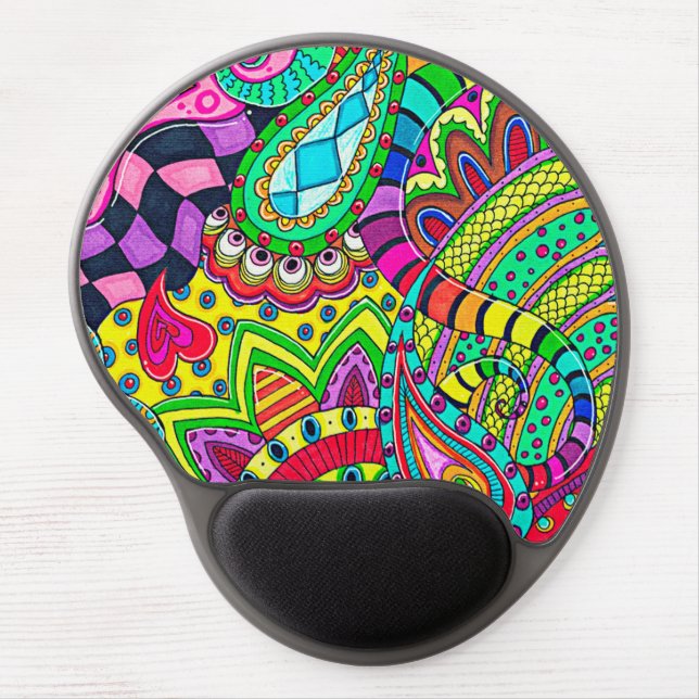 Psychedelic Ergonomic Wrist Support Gel Mousepad (Front)