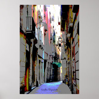 psychedelic european street Print