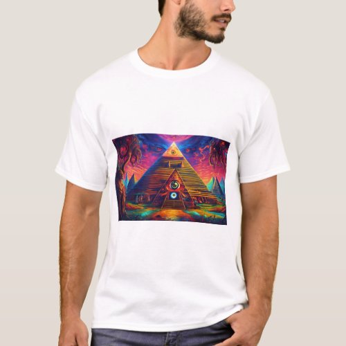 Psychedelic Evil Eye Pyramid Mens T_Shirt T_Shirt