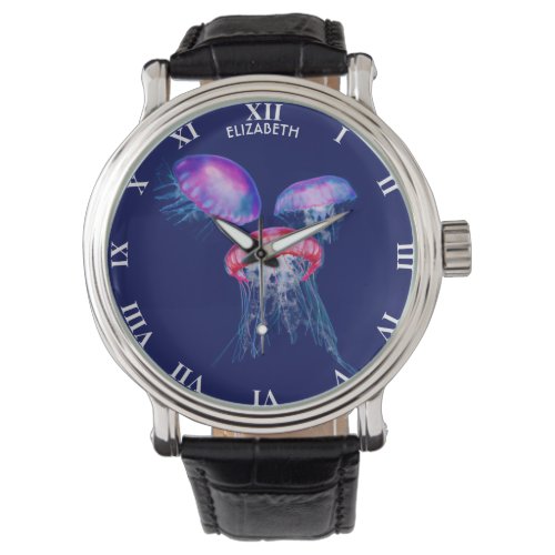 Psychedelic Exotic Jellyfish With Bubbles Watch