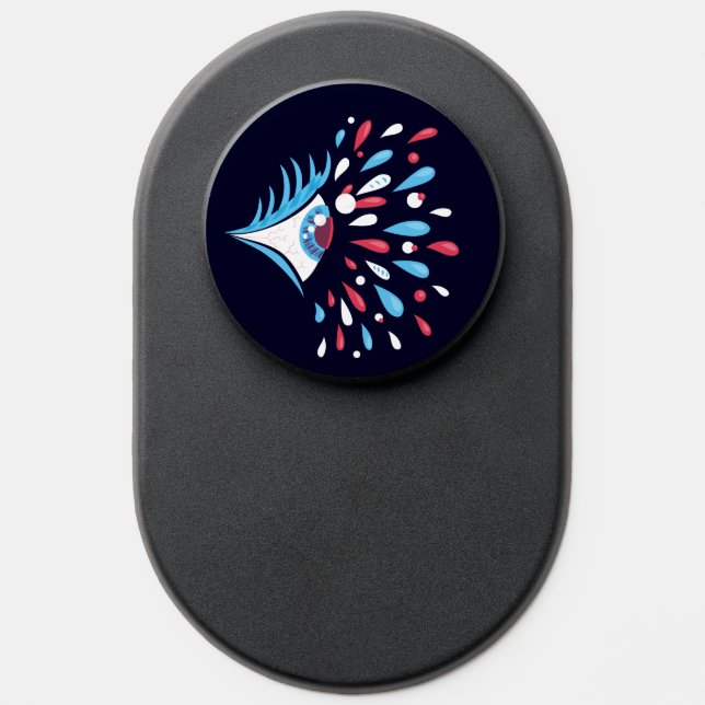 Psychedelic Eye Bright Colorful Splash PopSocket (Popsocket)