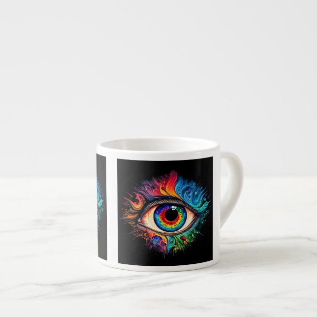 Psychedelic Eye Espresso Mug  (Front Right)