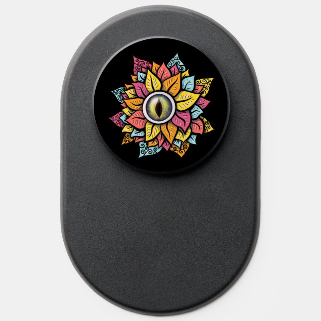 Psychedelic Eye Flower Spooky Colorful Weird Art PopSocket (Popsocket)
