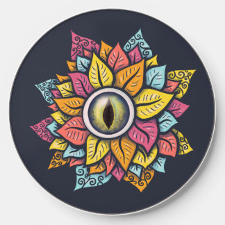 Psychedelic Eye Flower Spooky Weird Surreal Wireless Charger