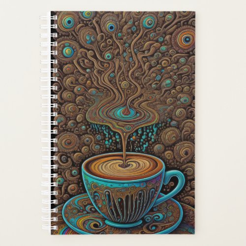 Psychedelic Eye of Coffee Drip College Trippy Planner