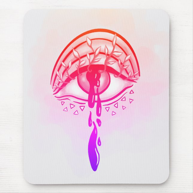 Psychedelic Eye Pastel Goth Aesthetic Mouse Pad (Front)