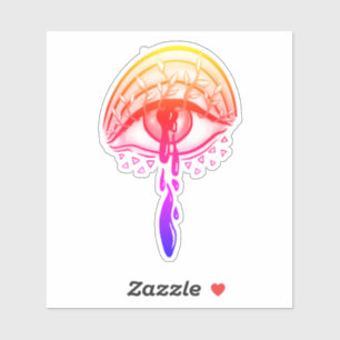 Psychedelic Eye Pastel Goth Aesthetic Sticker