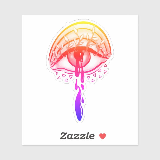 Psychedelic Eye Pastel Goth Aesthetic Sticker (Sheet)