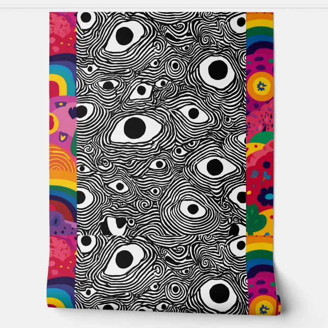Psychedelic Eye Pattern Wallpaper - Trippy Optical Wallpaper (Unrolling)