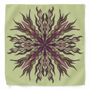 Psychedelic Eye Plant - Surreal Botanical Mandala Bandana