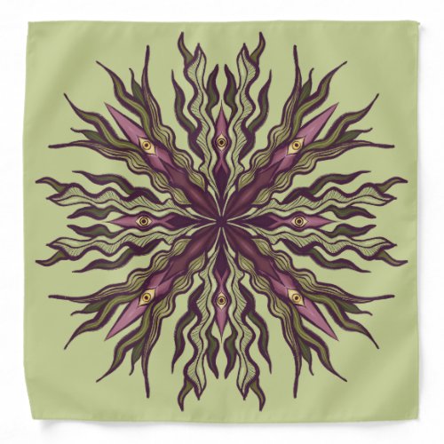 Psychedelic Eye Plant - Surreal Botanical Mandala Bandana
