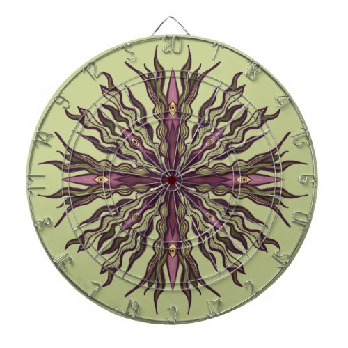 Psychedelic Eye Plant - Surreal Botanical Mandala Dart Board