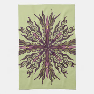 Psychedelic Eye Plant - Surreal Botanical Mandala Kitchen Towel