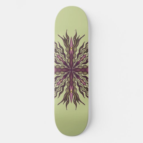 Psychedelic Eye Plant - Surreal Botanical Mandala Skateboard