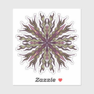 Psychedelic Eye Plant - Surreal Botanical Mandala Sticker
