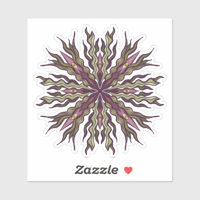 Psychedelic Eye Plant - Surreal Botanical Mandala Sticker (Sheet)
