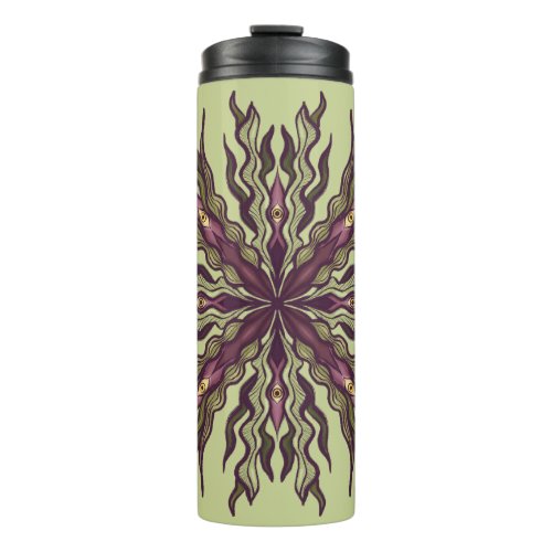Psychedelic Eye Plant - Surreal Botanical Mandala Thermal Tumbler