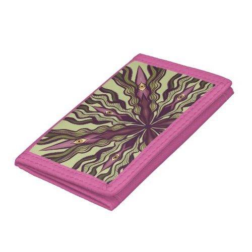 Psychedelic Eye Plant - Surreal Botanical Mandala Trifold Wallet
