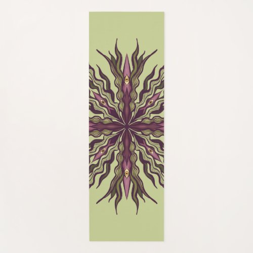 Psychedelic Eye Plant - Surreal Botanical Mandala Yoga Mat