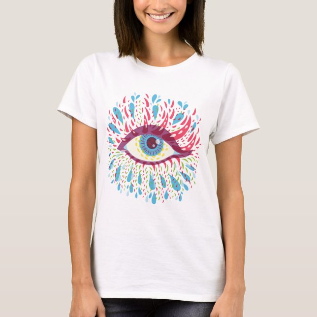 Psychedelic Eye Trippy Hippie Art T-Shirt (Front)