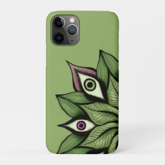 Psychedelic Eyes Mandala - Trippy Floral Green iPhone 11 Pro Case