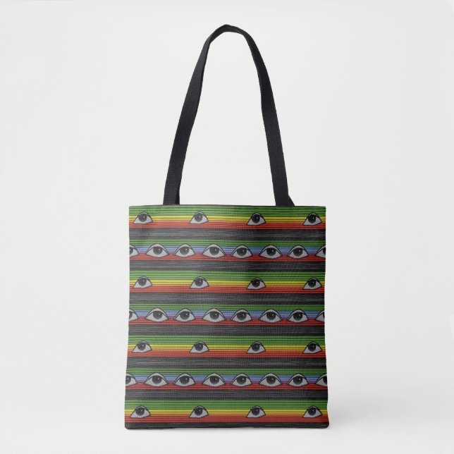 Psychedelic Eyes Pattern Tote Bag (Front)